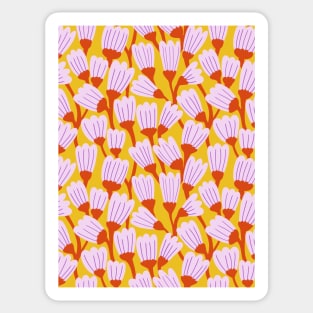 Happy blossom flower pattern in lavender and yellow Sticker